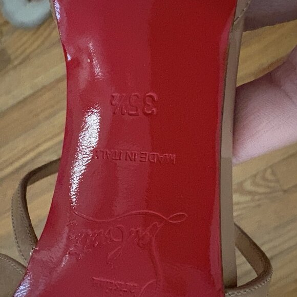 Christian Louboutin Cross Blake Patent Leather Pump Stiletto NUDE - Picture 6 of 8